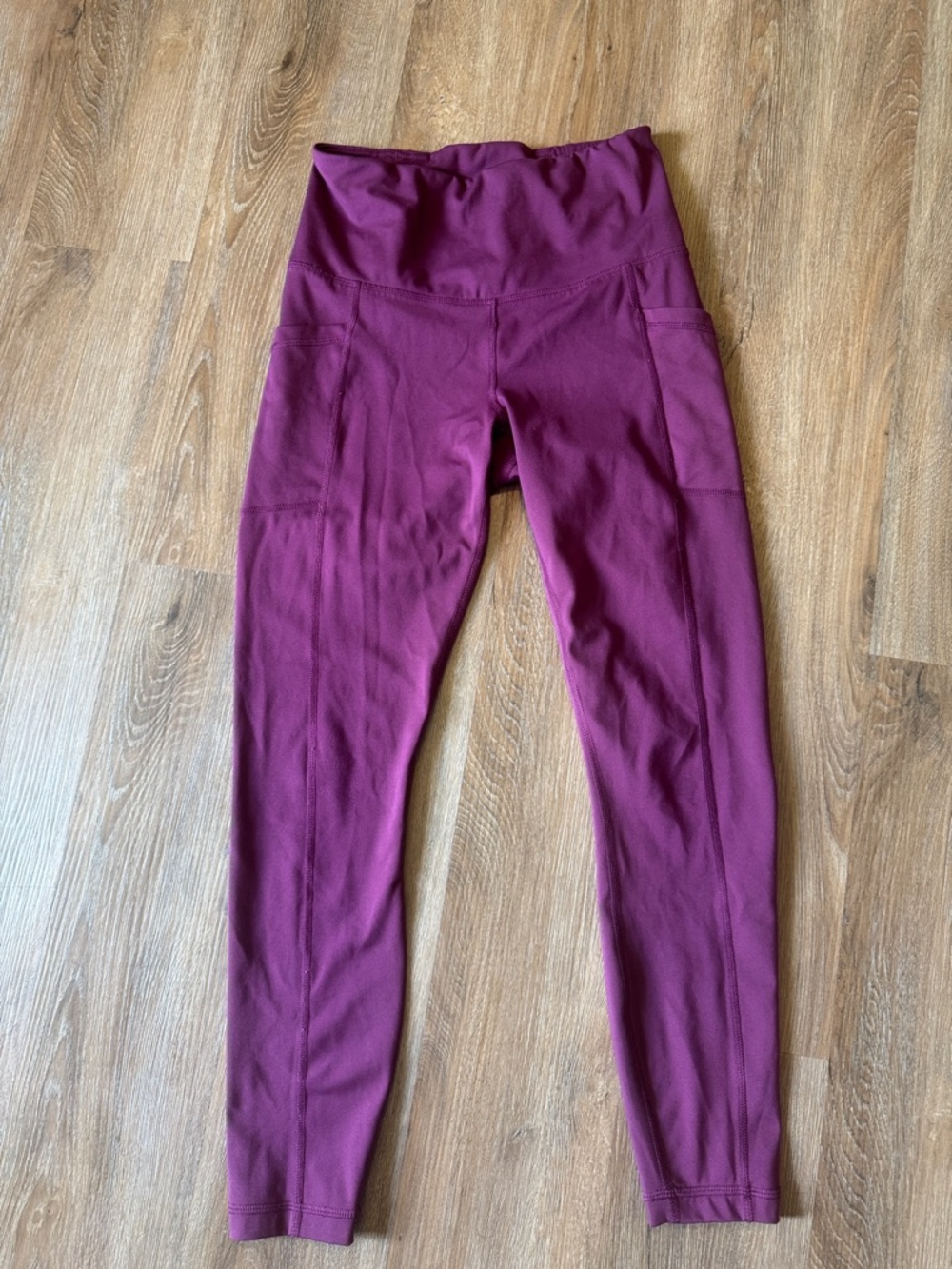 90 Degree By Reflex Cropped Plum High-Waist Leggings